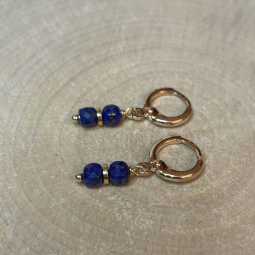 Boucles d'oreilles plaqué or lapis-lazuli
