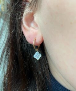 Boucles d’oreilles mini créoles et trèfle Lola