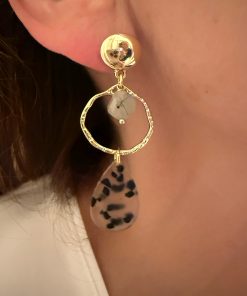Boucles d’oreilles fantaisie hiver givré