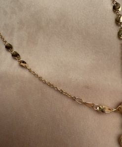 Collier en plaqué or réglable 40/45 cm maille volute et pendentif trèfle fleur en pierre de lune 18mm 5 Collier en plaqué or réglable 40/45 cm maille volute et pendentif trèfle fleur en pierre de lune 18mm