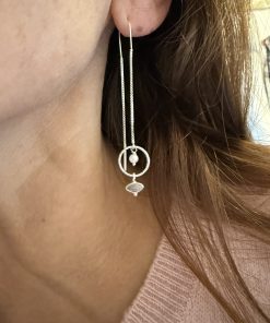 Boucles d’oreille fils d’oreilles Valeria en argent